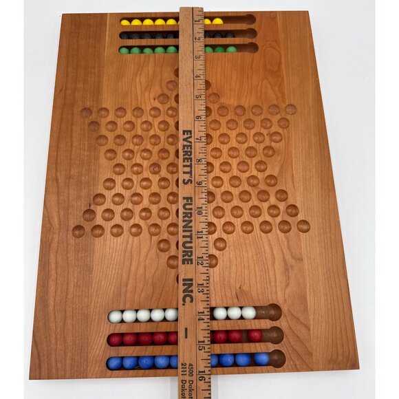 Great American Trading Company Chinese Checkers Wooden Board Game with Marbles - Picture 5 of 8